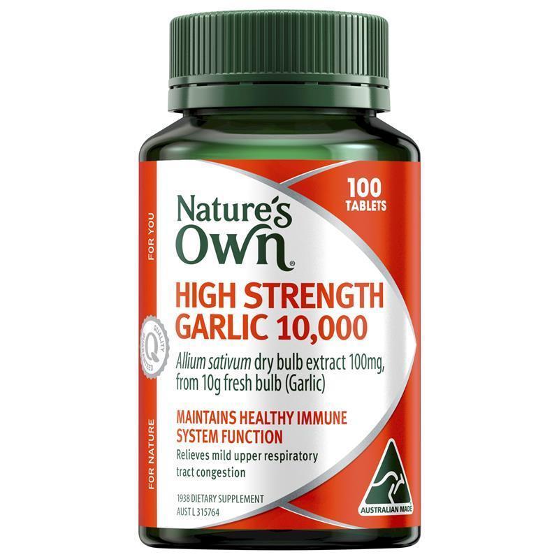 Load image into Gallery viewer, Nature's Own High Strength Garlic 10,000mg 100 Tablets

