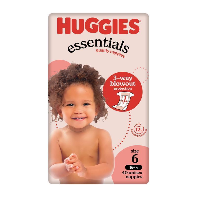 Load image into Gallery viewer, Huggies Essentials Size 6 16kg &amp; Over 40 Nappies
