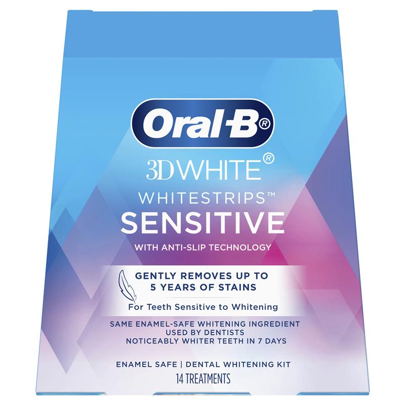 Load image into Gallery viewer, Oral B 3D White Whitening Strips Sensitive 14 Pack
