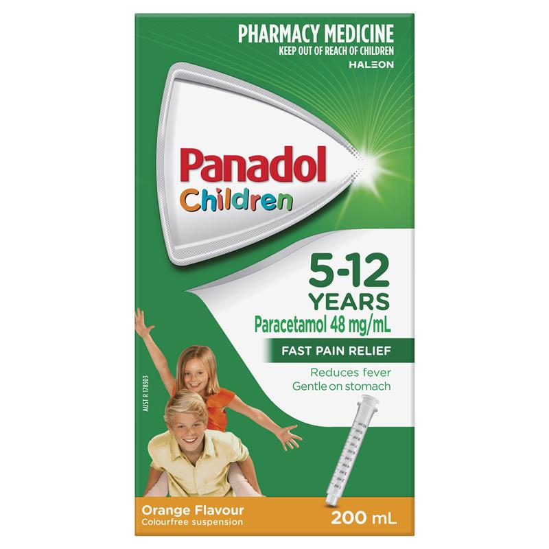 Load image into Gallery viewer, Panadol Children 5-12 Years Suspension Fever &amp; Pain Relief Orange Flavour 200ml
