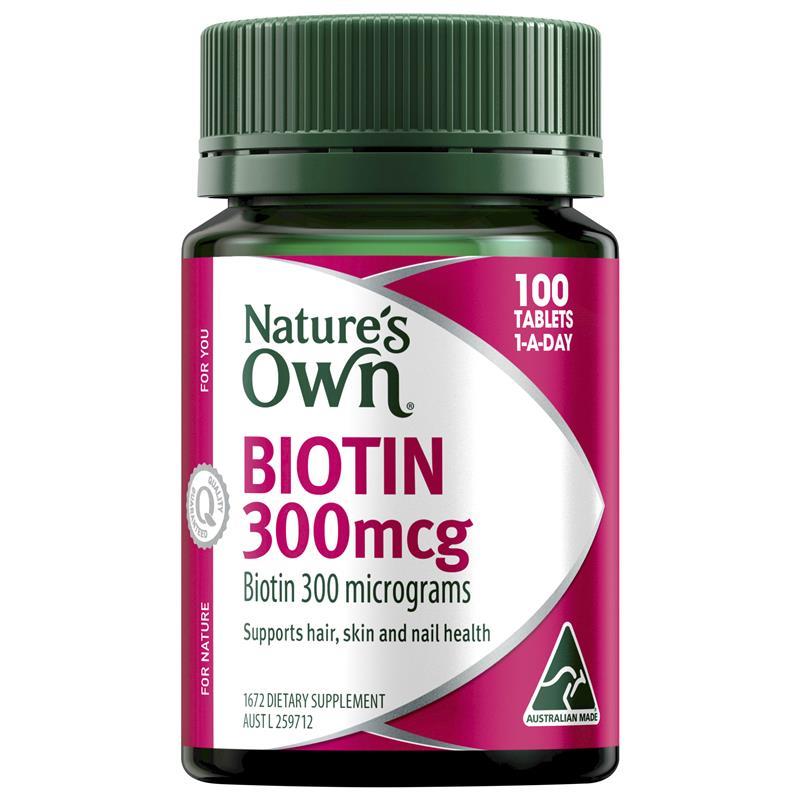 Load image into Gallery viewer, Nature's Own Biotin 300mcg 100 Tablets
