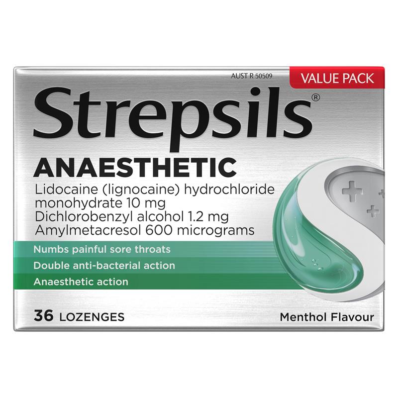 Load image into Gallery viewer, Strepsils Anaesthetic Menthol 36 Lozenges
