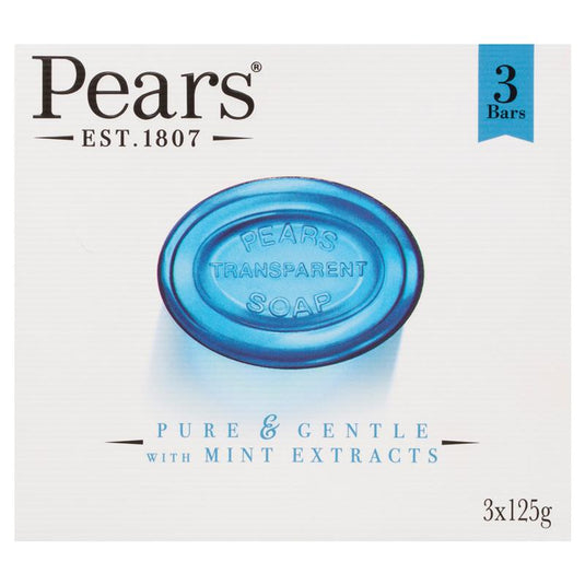 Pears Transparent Soap Pure And Gentle With Mint Extracts 3x125g