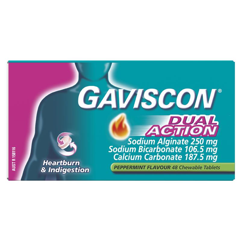 Load image into Gallery viewer, Gaviscon Dual Action Tablets for Heartburn and Indigestion 48 Pack
