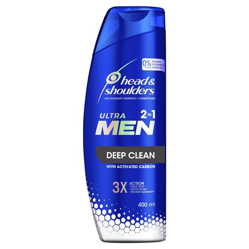 Load image into Gallery viewer, Head &amp; Shoulders Ultramen 2 in 1 Deep Clean Anti Dandruff Shampoo &amp; Conditioner 400ml
