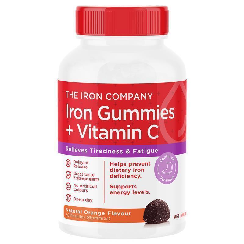 Load image into Gallery viewer, The Iron Company Iron + Vitamin C Gummies Orange 30 Gummies
