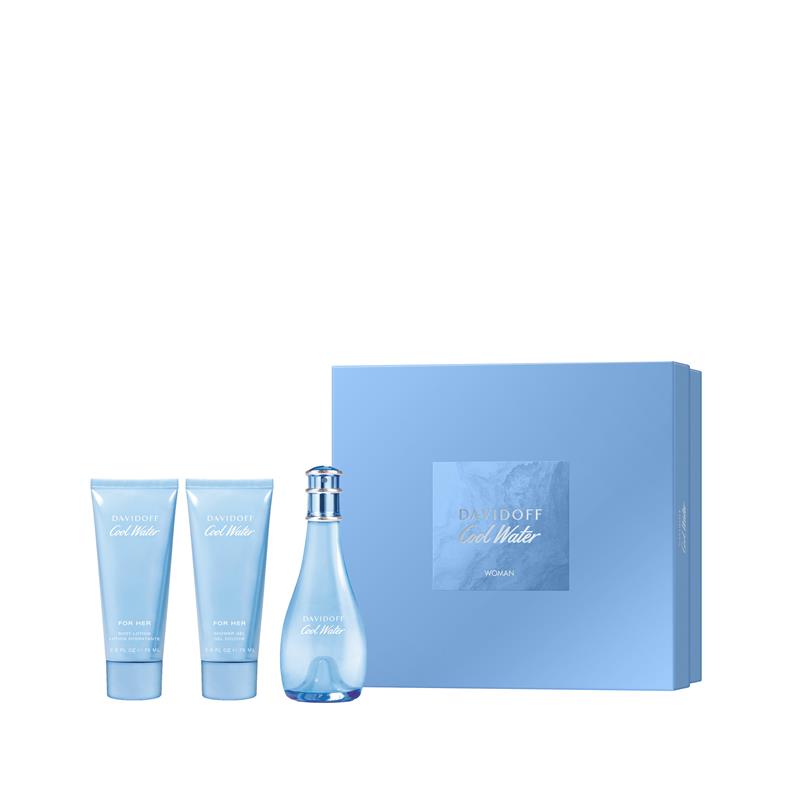 Load image into Gallery viewer, Davidoff Cool Water Women Eau de Toilette100ml + Shower Gel 75ml &amp; Body Lotion 75ml Set

