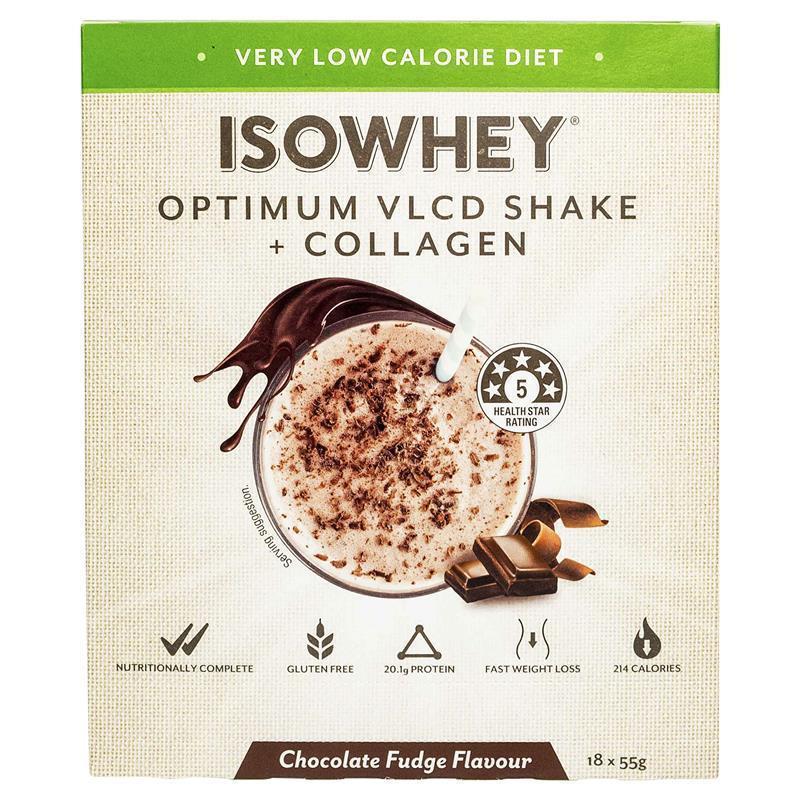 Load image into Gallery viewer, IsoWhey Optimum VLCD Shake + Collagen Chocolate Fudge 18 x 55g
