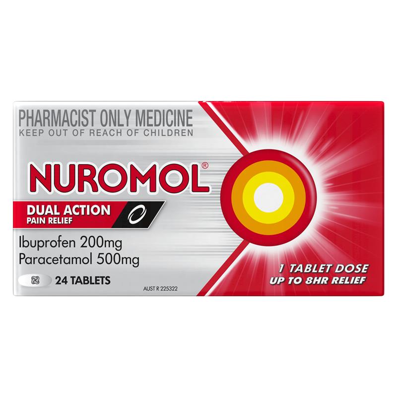 Load image into Gallery viewer, Nuromol Strong Pain Relief 200mg/500mg Tablets 24 - Ibuprofen + Paracetamol (S3)
