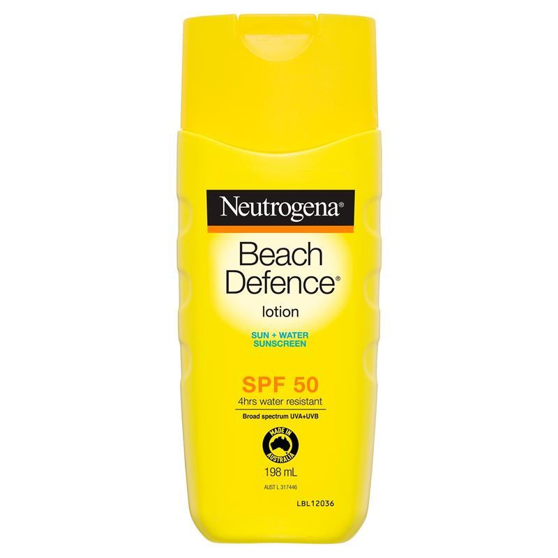 Load image into Gallery viewer, Neutrogena Beach Defence Sun + Water Sunscreen Lotion SPF 50 198mL
