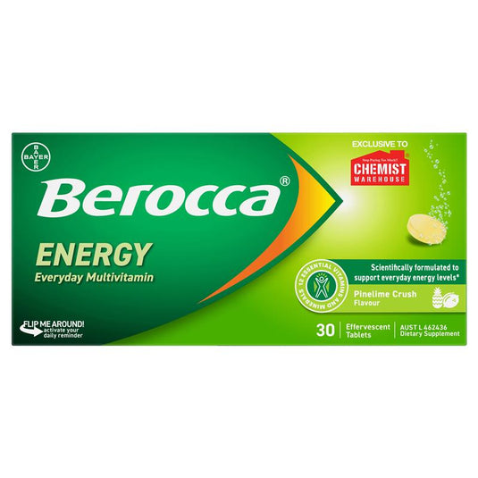Berocca Energy Pinelime Crush 30 Effervescent Tablets Exclusive