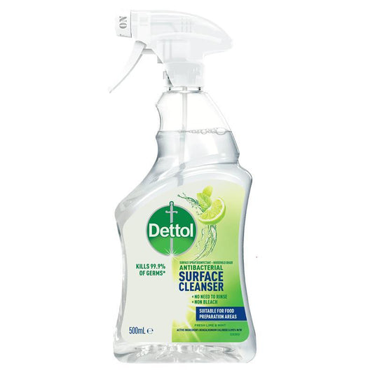 Dettol Surface Cleanser Antibacterial Lime & Mint Trigger 500ml
