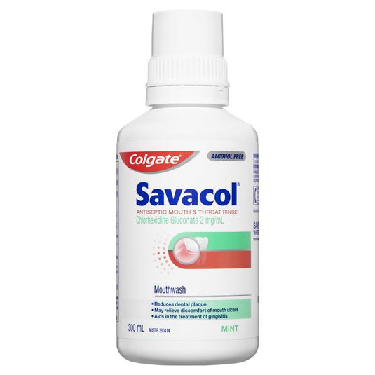 Colgate Savacol Alcohol Free Antiseptic Mouthwash 300mL