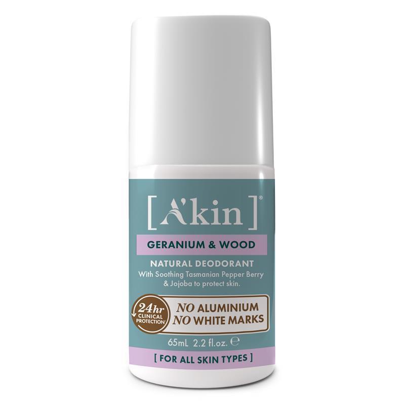 Load image into Gallery viewer, Akin Geranium &amp; Wood Deodorant Roll On 65ml

