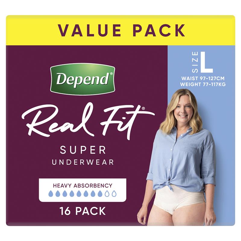 Load image into Gallery viewer, Depend Women Real Fit Underwear Super Large 16 Bulk Pack
