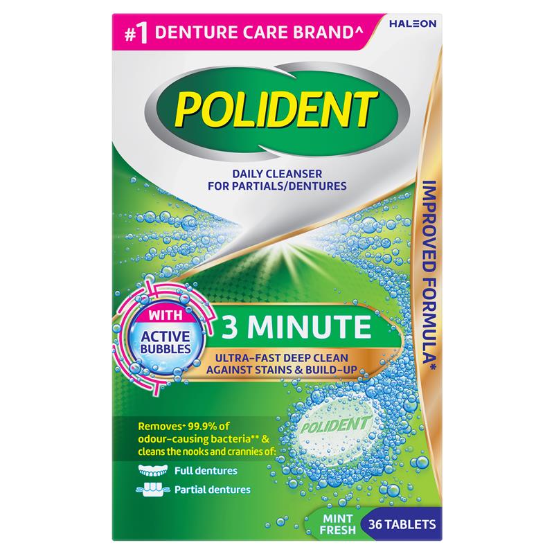 Load image into Gallery viewer, Polident Denture Cleanser Fresh Active Tablets 36

