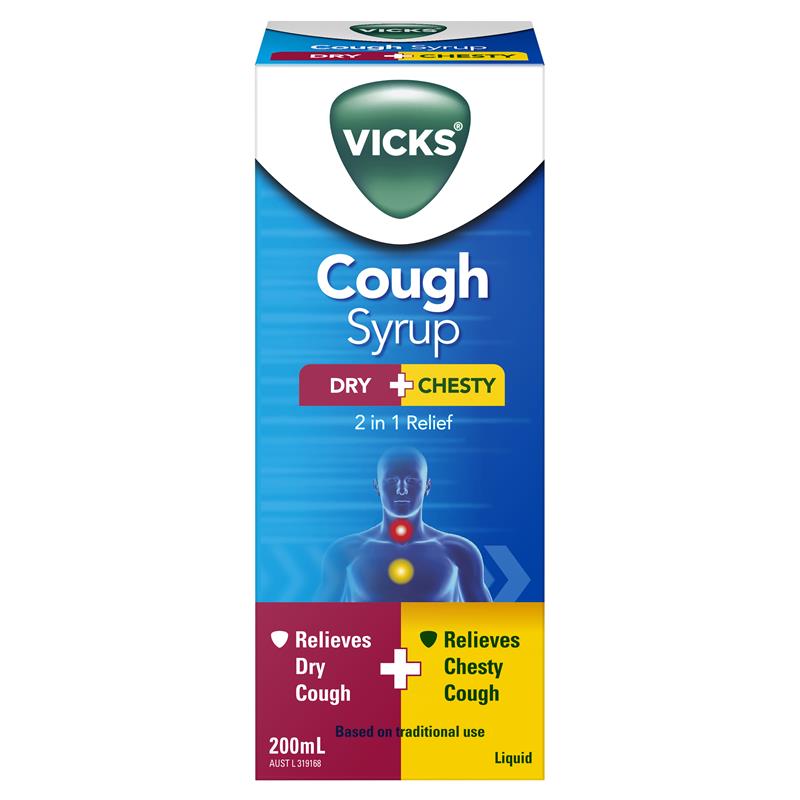 Load image into Gallery viewer, Vicks Cough Syrup Dry + Chesty 200ml
