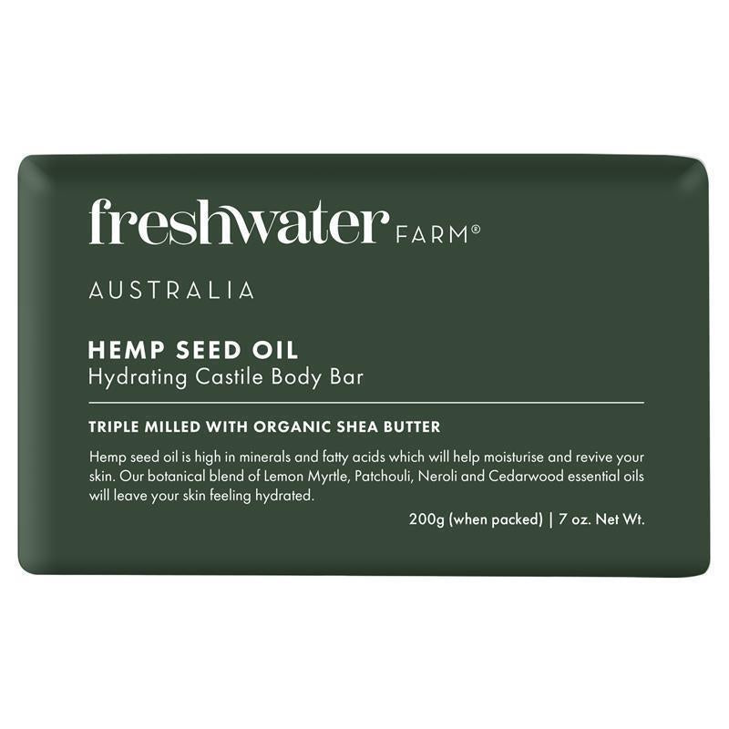 Load image into Gallery viewer, Freshwater Farm Australia Hemp Seed Oil Hydrating Body Bar 200g
