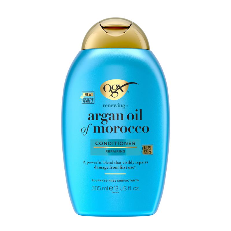 Load image into Gallery viewer, Ogx Renewing + Repairing &amp; Shine Argan Oil of Morocco Conditioner For Dry &amp; Damaged Hair 385mL
