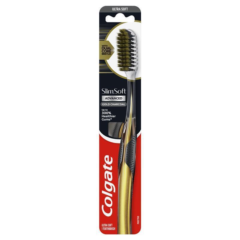 Load image into Gallery viewer, Colgate Toothbrush Slim Soft Advanced Gold Charcoal Ultra Soft
