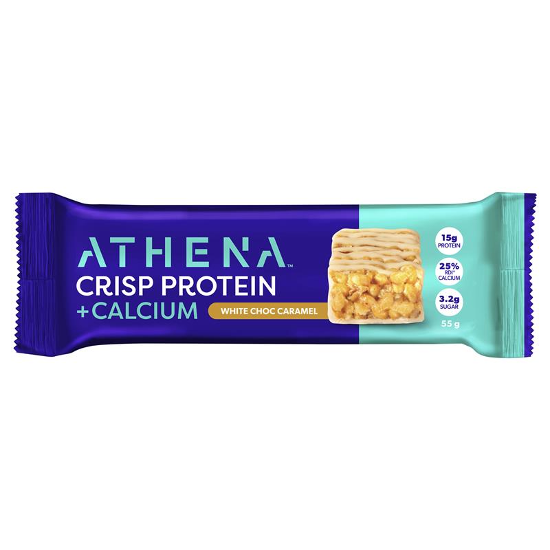 Load image into Gallery viewer, Athena Crisp Protein + Calcium White Choc Caramel 55g
