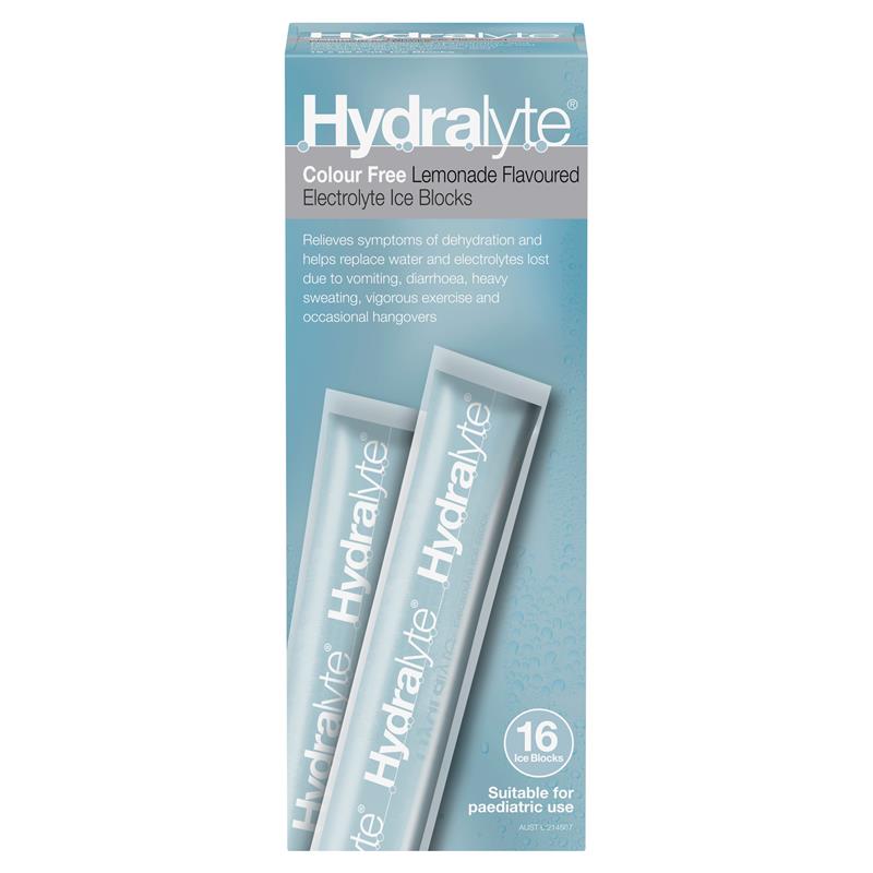 Load image into Gallery viewer, Hydralyte Rehydration Ice blocks Colour Free Lemonade Flavoured 16 Pack
