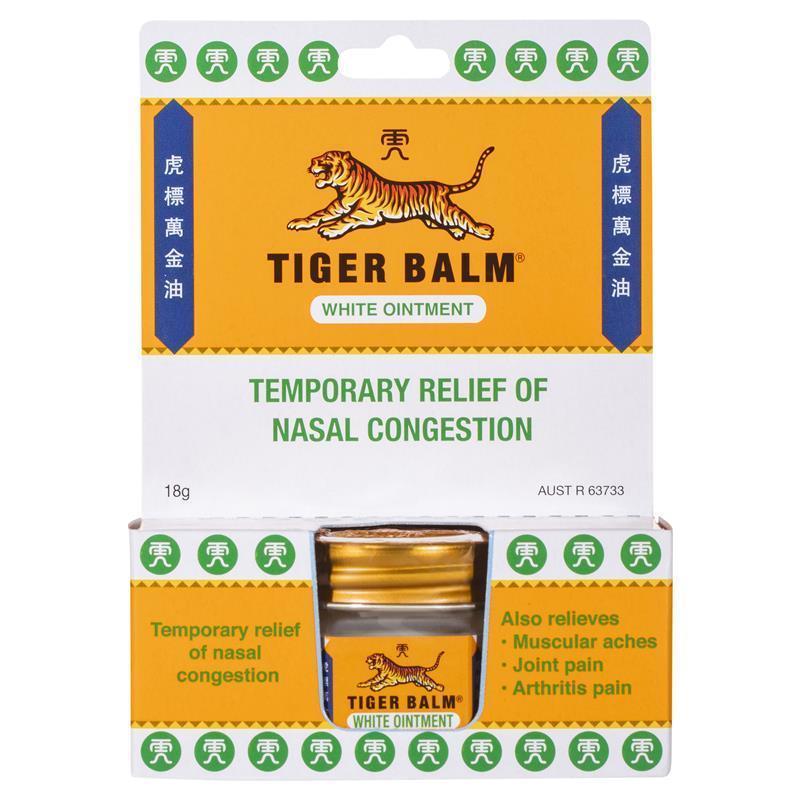 Load image into Gallery viewer, Tiger Balm Nasal Congestion &amp; Muscle Relief White Ointment 18g
