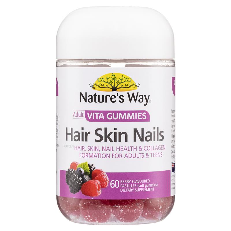 Load image into Gallery viewer, Nature's Way Adult Vita Gummies Hair Skin Nail 60 Gummies
