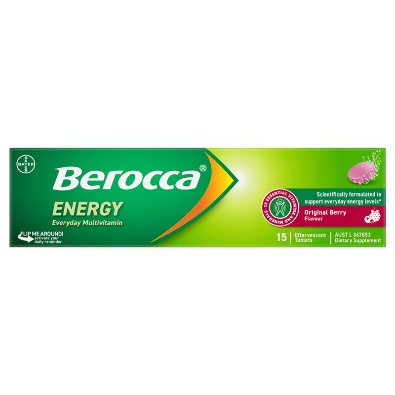 Load image into Gallery viewer, Berocca Energy Original Berry 15 Effervescent Tablets
