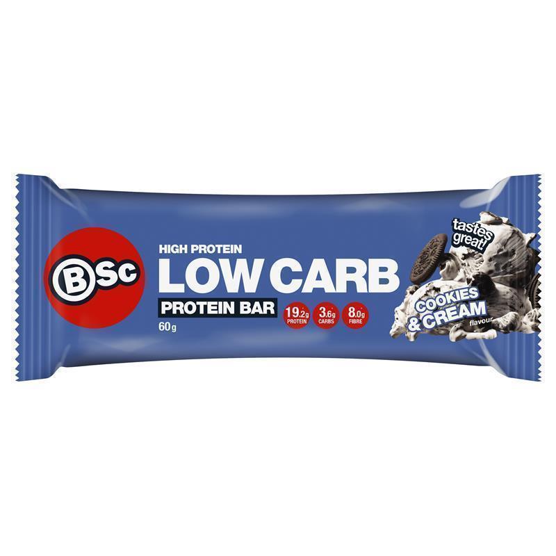 Load image into Gallery viewer, BSc High Protein Low Carb Bar Cookies &amp; Cream 60g
