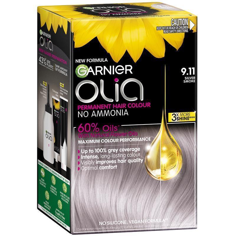 Load image into Gallery viewer, Garnier Olia Hair Colour 9.11 Silver Smoke
