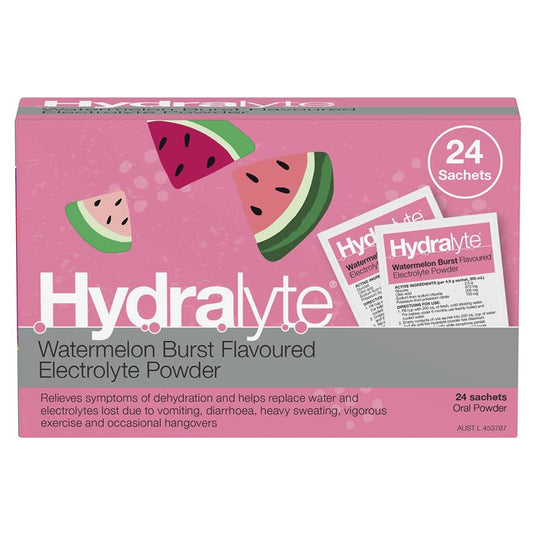 Hydralyte Electrolyte Watermelon Sachets Value Pack 4.9g x 24