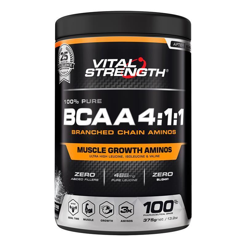 Load image into Gallery viewer, Vital Strength BCAA 4:1:1 Leucine Isoleucine and Valine 375g
