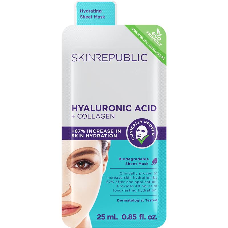Load image into Gallery viewer, Skin Republic Hyaluronic Acid &amp; Collagen Face Mask 25ml
