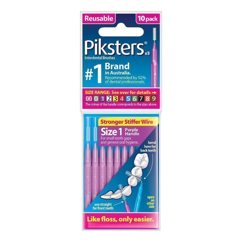 Load image into Gallery viewer, Piksters Interdental Brushes Size 1 Purple 10 Pack
