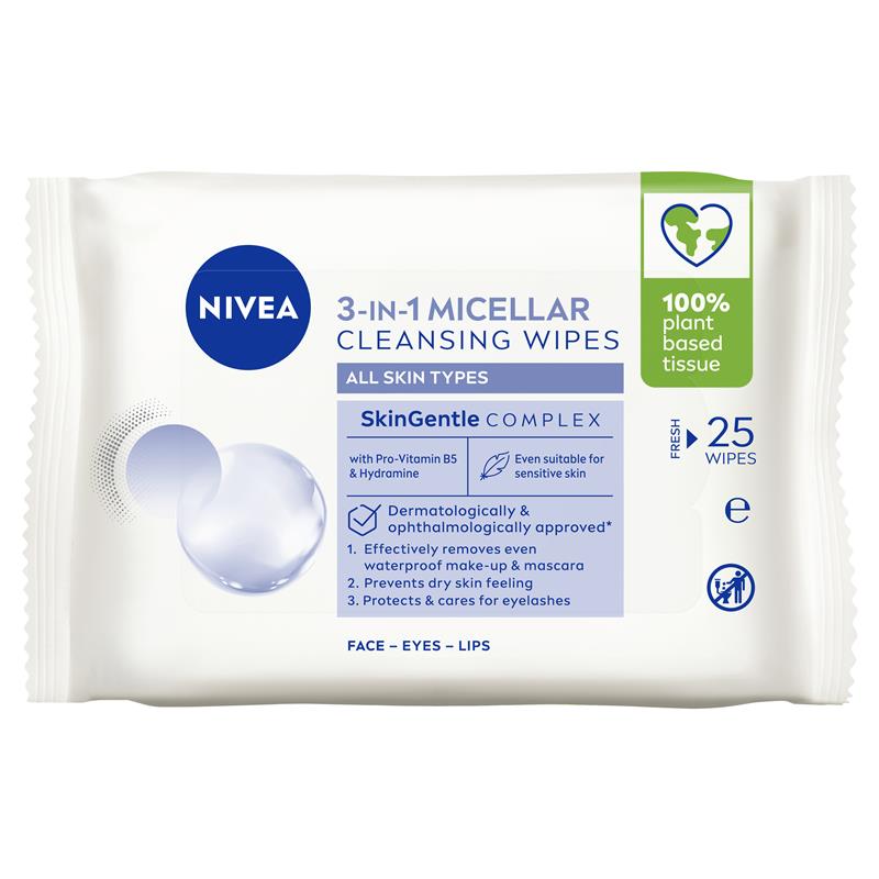 Load image into Gallery viewer, NIVEA 3in1 Micellar Cleansing All Skin Types Wipes 25 Pack
