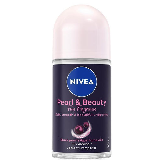 NIVEA Pearl And Beauty Fine Fragrance Black Pearls Roll On Deodorant 72H Protection 50ml