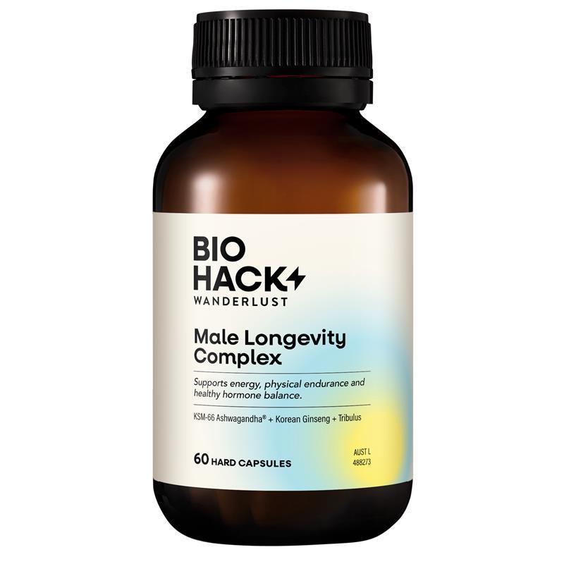 Load image into Gallery viewer, BioHack Wanderlust Male Longevity Complex 60 Capsules
