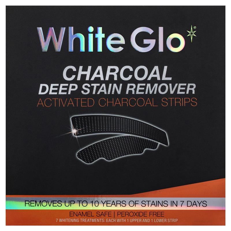 Load image into Gallery viewer, White Glo Charcoal Deep Stain Remover Strips 7 Pack
