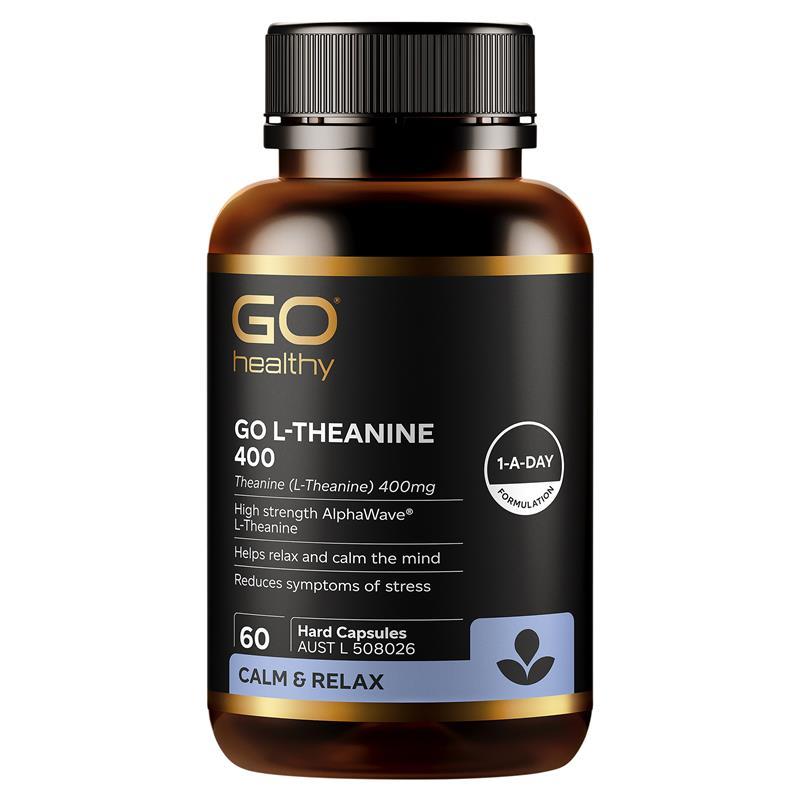 Load image into Gallery viewer, Go Healthy L-Theanine 400 60 Capsules
