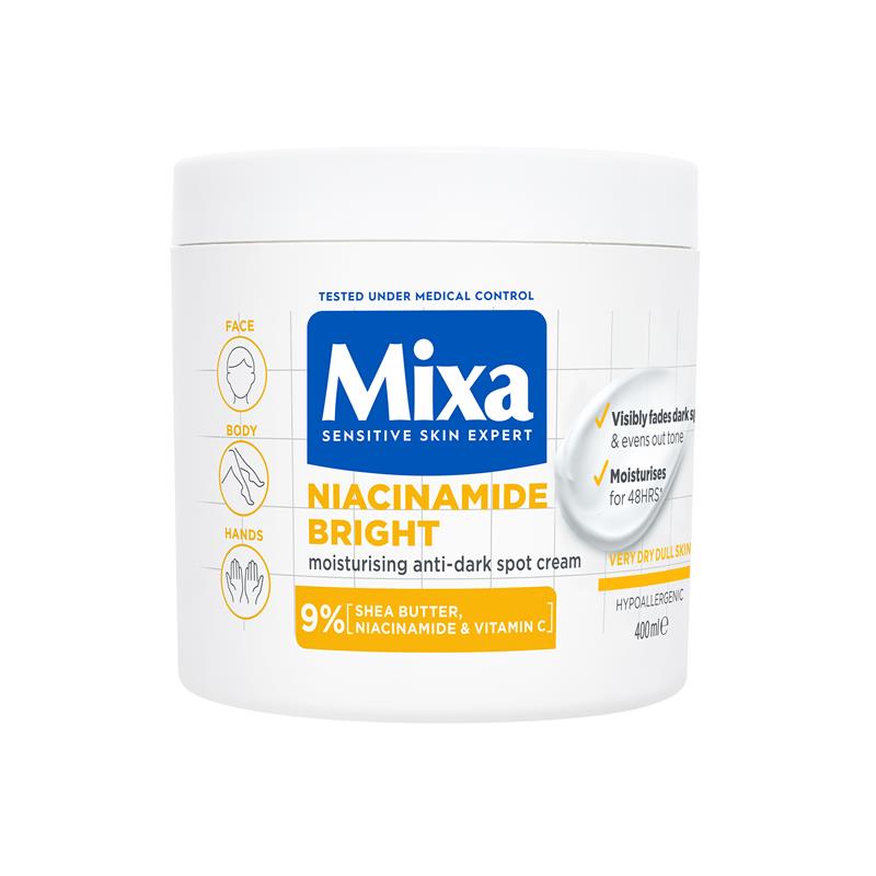 Load image into Gallery viewer, Mixa Niacinamide Bright Moisturising Anti-Dark Spot Cream 400ml
