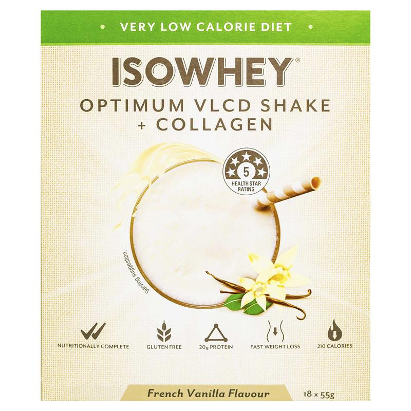 Load image into Gallery viewer, IsoWhey Optimum VLCD Shake + Collagen French Vanilla 18 x 55g
