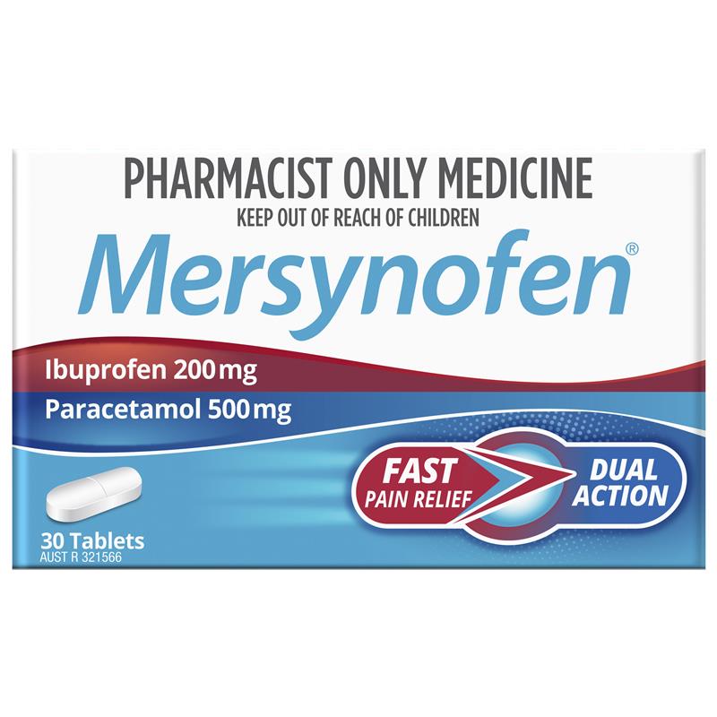 Load image into Gallery viewer, Mersynofen Pain Relief Tablets with Paracetamol + Ibuprofen 30 Pack (S3)
