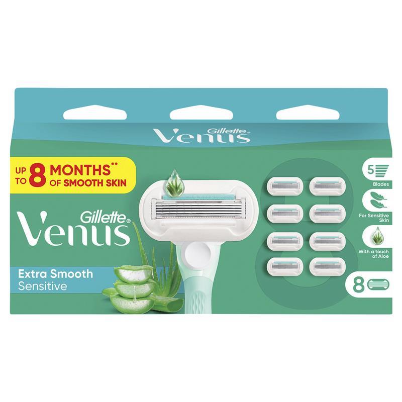 Load image into Gallery viewer, Gillette Venus Extra Smooth Sensitive Blades 8 Pack Refill
