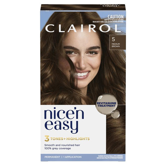Clairol Nice N Easy 5 Natural Medium Brown Permanent Hair Colour