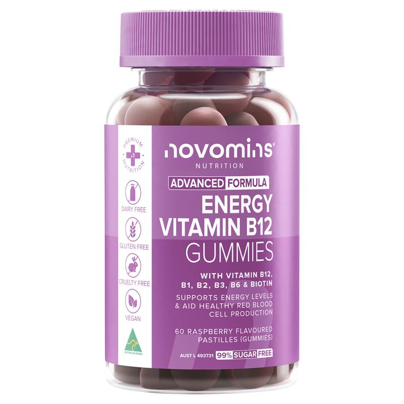 Load image into Gallery viewer, Novomins Energy Vitamin B12 60 Gummies
