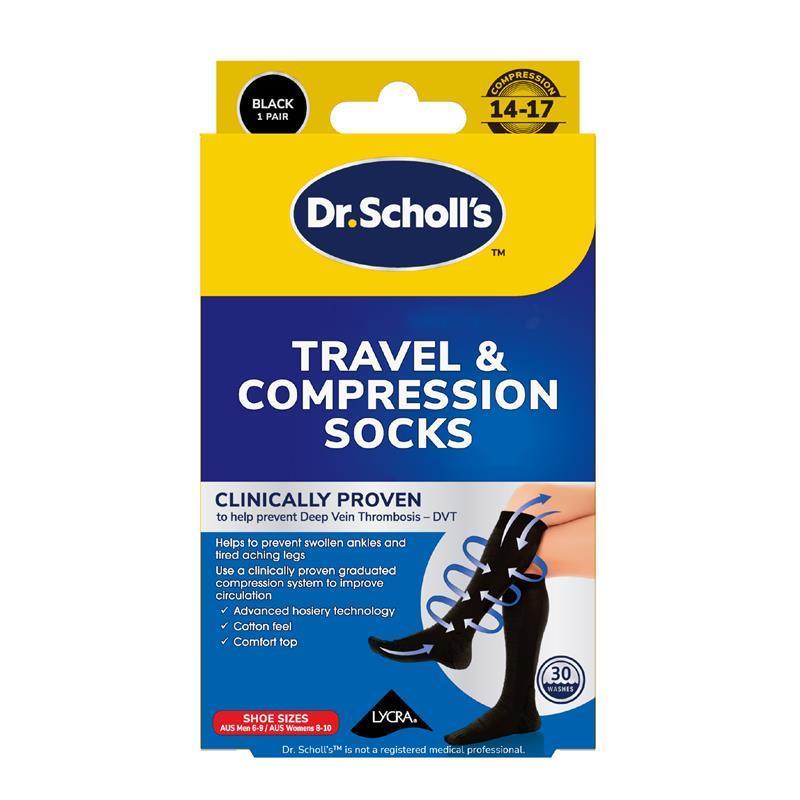Load image into Gallery viewer, Dr.Scholls Travel and Compression Socks Black Small
