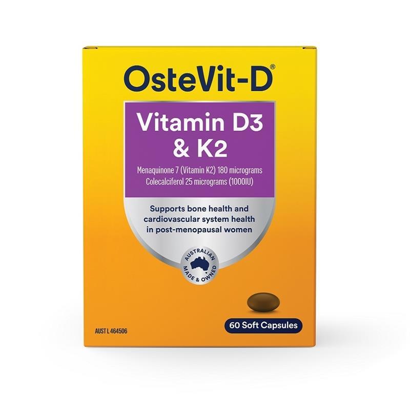 Load image into Gallery viewer, OsteVit-D Vitamin D3 + K2 60 Capsules
