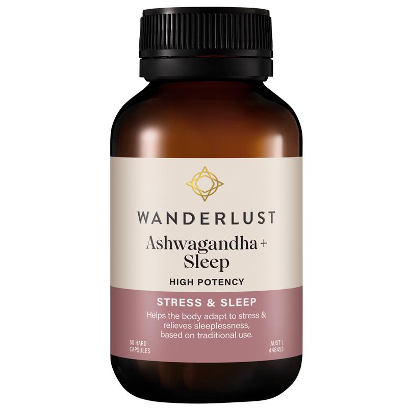 Load image into Gallery viewer, Wanderlust Ashwagandha + Sleep 60 Capsules
