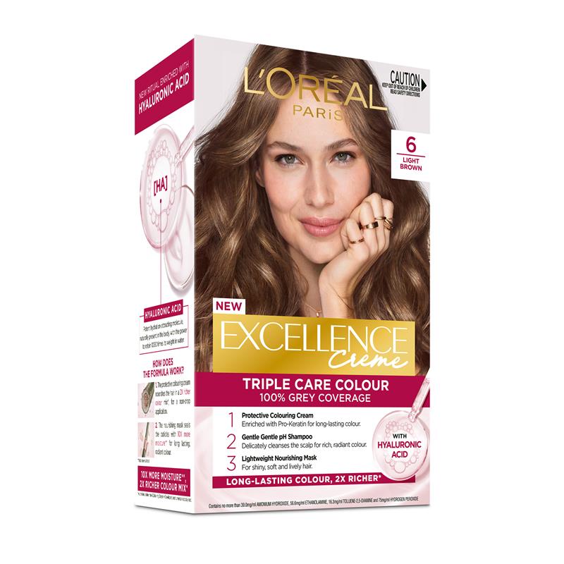 Load image into Gallery viewer, L'Oreal Excellence Creme 6 Light Brown Hair Colour
